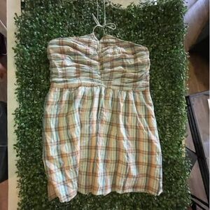 American eagle brand dress plaid print size